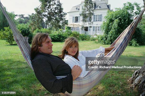 Actor Gerard Depardieu with His Wife Elizabeth
