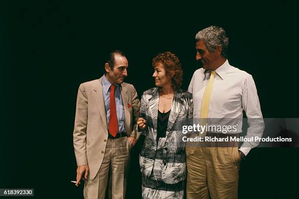 French actress Annie Girardot rehearses her new show Marguerite et les Autres - Une Vie sans Entracte, directed by Bob Decout and written by Dabadie.