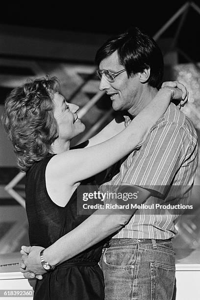 French actress Annie Giradot with Jean-Pierre Camus, who produced her show Marguerite et les Autres - Une Vie sans Entracte, directed by Bob Decout.