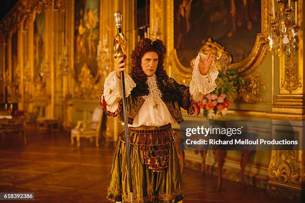 French actor Gerard Depardieu on the set of Tous les Matins du Monde written and directed by Alain Corneau.