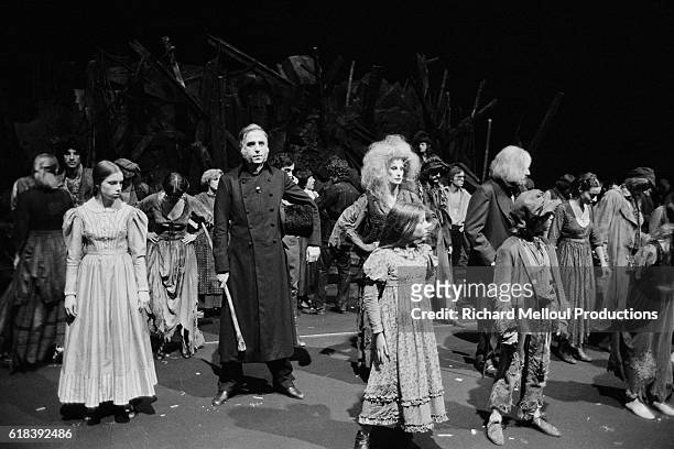 French actor Maurice Barrier is Jean Valjean in the musical Les Miserables, based on the novel by Victor Hugo and directed by Robert Hossein, at the...