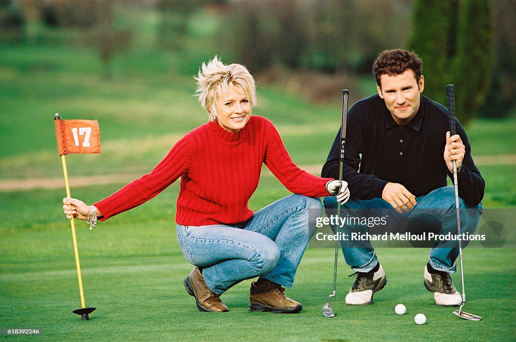 French TV Presenter Couple Sophie Davant and Pierre Sled