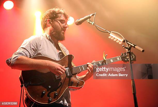 Andrew Davie of Bear's Den performs during a concert at Huxleys Neue Welt on October 26, 2016 in Berlin, Germany.