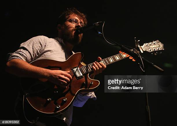 Andrew Davie of Bear's Den performs during a concert at Huxleys Neue Welt on October 26, 2016 in Berlin, Germany.