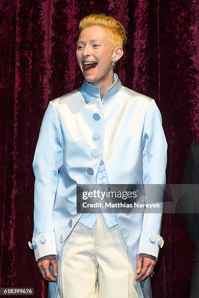 Tilda Swinton, wearing Maison Margiela, attends the 'Doctor Strange' fan event at Zoo Palast on October 26, 2016 in Berlin, Germany.