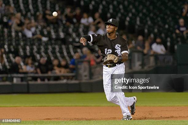 Chicago White Sox Shortstop Tim Anderson [10462] during a game between the Philadelphia Phillies and the Chicago White Sox at US Cellular Field in...