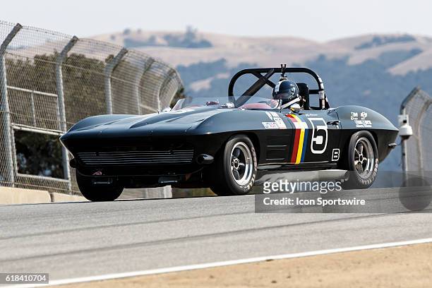 Chevrolet Corvette Roadster driven by Jeffrey Abramson from Alamo, CA competed in Group 6B during Rolex Race 6B at the Rolex Monterey Motorsports...