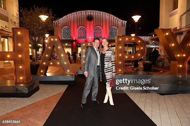 Max Tidof and his partner Lisa Seitz during the society shopping event at Ingolstadt Village on October 26, 2016 in Ingolstadt, Germany.