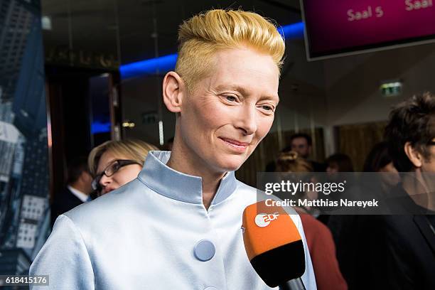 Tilda Swinton attends the 'Doctor Strange' fan event at Zoo Palast on October 26, 2016 in Berlin, Germany.