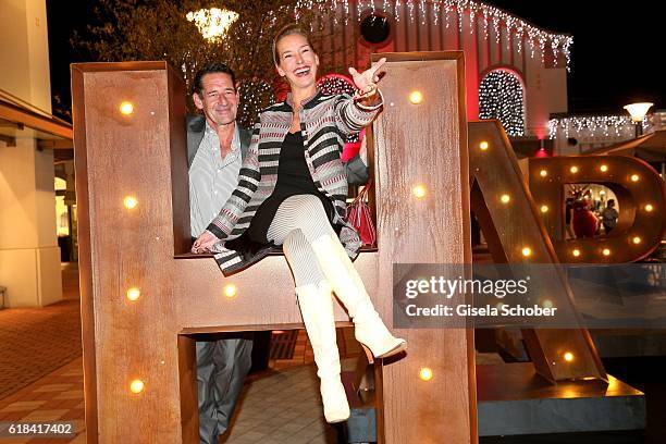 Max Tidof and his partner Lisa Seitz during the society shopping event at Ingolstadt Village on October 26, 2016 in Ingolstadt, Germany.