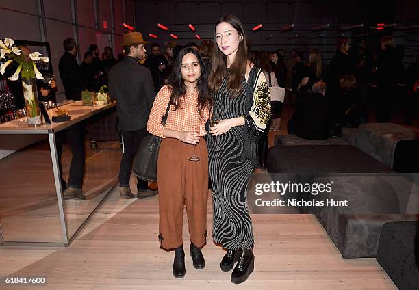 Angeline Rathod and Tonya Kuo attend the Audi private reception at the Whitney Museum of American Art on October 26, 2016 in New York City.