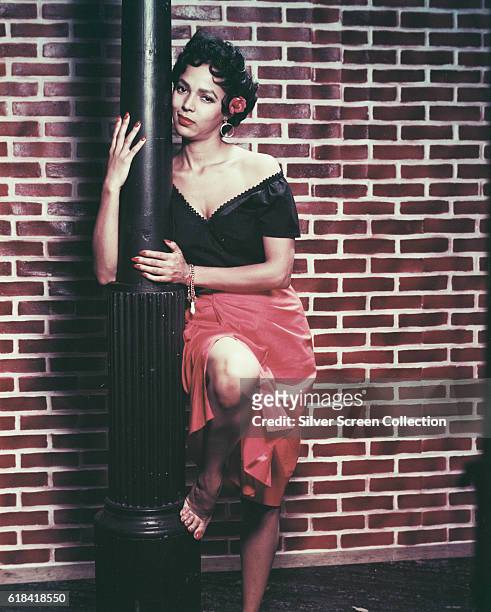 American actress, singer and dancer Dorothy Dandridge in a publicity still for the musical film 'Carmen Jones', 1954.