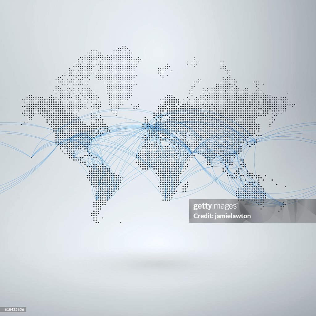 Mappath Graphics Flying World Map With Flight Paths High-Res Vector Graphic - Getty Images