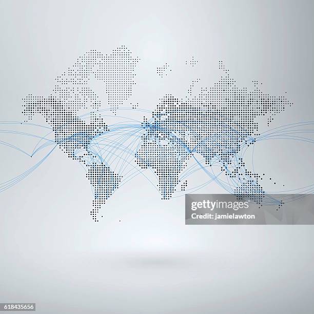World Map With Flight Paths High-Res Vector Graphic - Getty Images