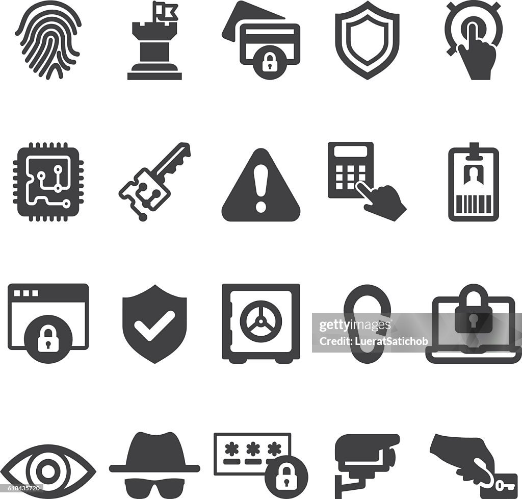 Sicherheit 20 Silhouette Icons| EPS10