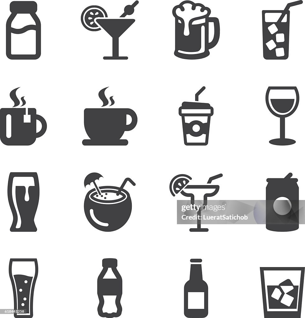 Drinks Silhouette icons | EPS10