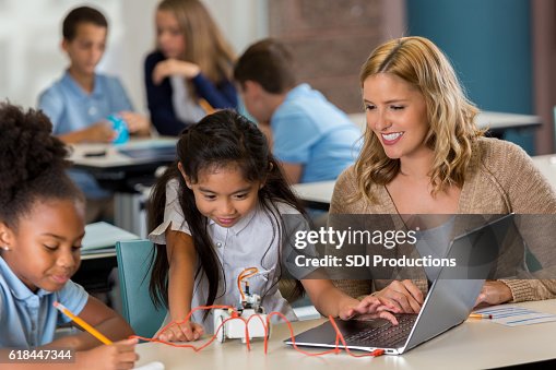 Private STEM school students work on class assignment Private STEM school students work on class assignment