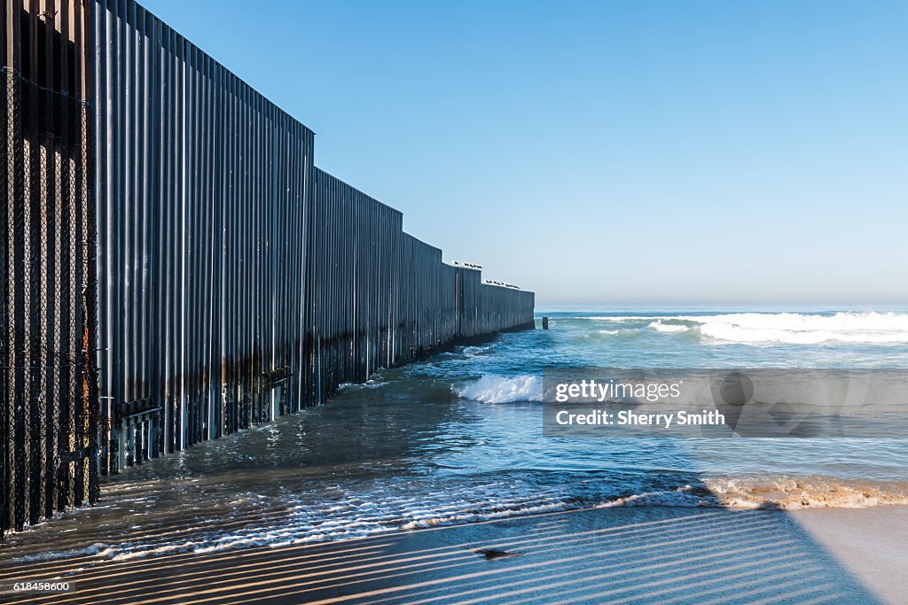 Border Field State Park Beach with International Border Wall