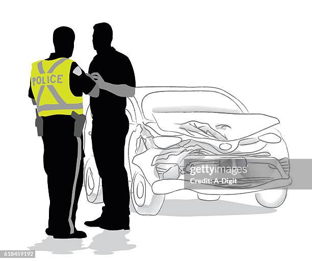 ilustrações de stock, clip art, desenhos animados e ícones de car accident police questions - dui