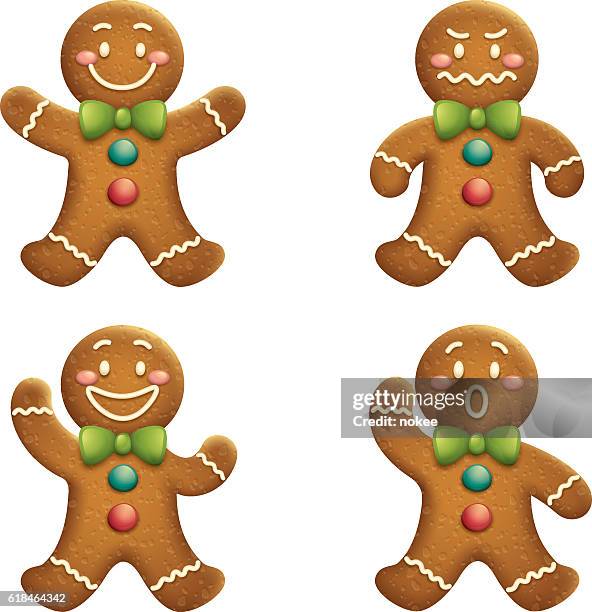 lebkuchenmann - gingerbread cookies stock-grafiken, -clipart, -cartoons und -symbole