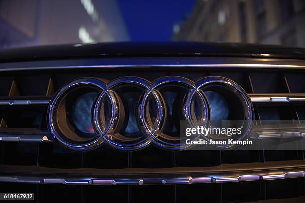 Audi cars await guests outside of the Audi private reception at the Whitney Museum of American Art on October 26, 2016 in New York City.