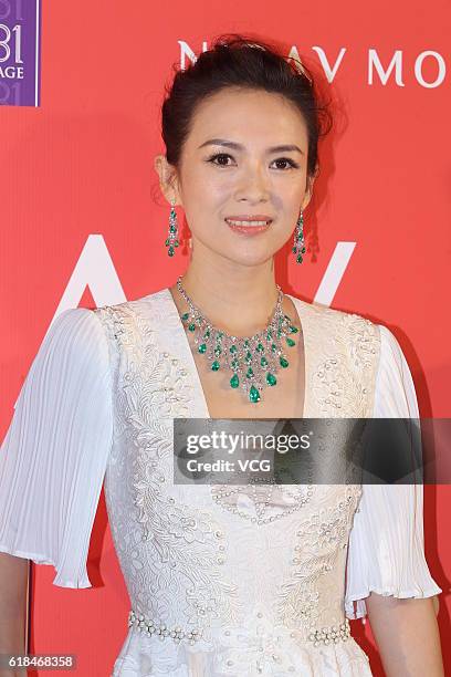 Actress Zhang Ziyi attends an opening ceremony of Nirav Modi's flagship store on October 26, 2016 in Hong Kong, China.