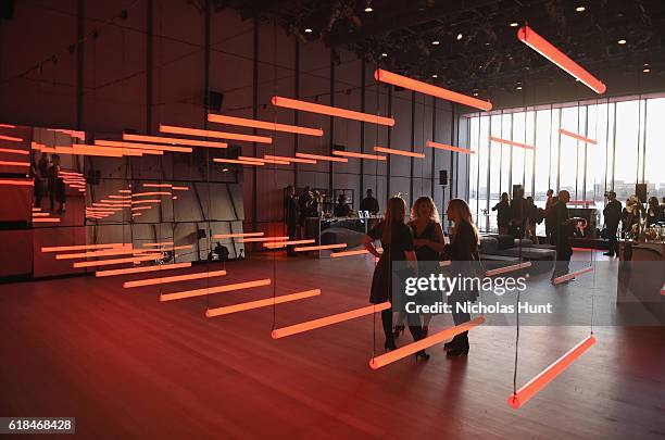 View of the venue before guests arrive at the Audi private reception at the Whitney Museum of American Art on October 26, 2016 in New York City.