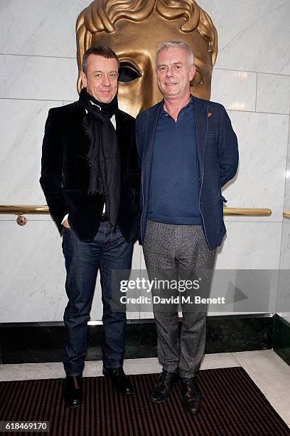Peter Morgan and Stephen Daldry attend a screening and Q&A of the Netflix Original series "The Crown" at BAFTA on October 26, 2016 in London, England.