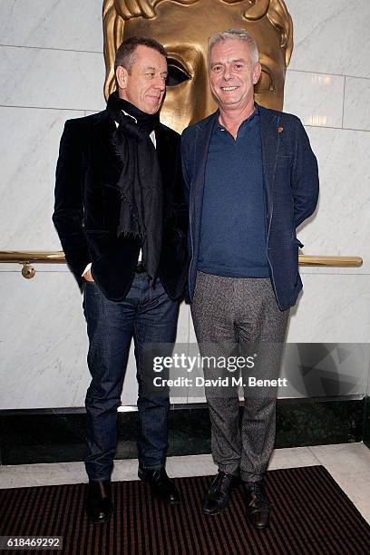 Peter Morgan and Stephen Daldry attend a screening and Q&A of the Netflix Original series "The Crown" at BAFTA on October 26, 2016 in London, England.