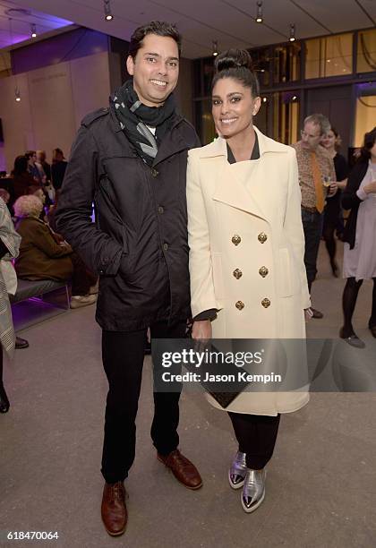 Chief Film Curator of the Museum of Modern Art Rajendra Roy and fashion designer Rachel Roy attend the Audi private reception at the Whitney Museum...