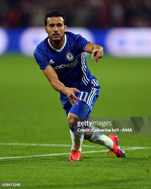 Pedro of Chelsea during the EFL Cup fourth round match between West Ham and Chelsea at The London Stadium on October 26, 2016 in London, England.