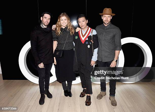 Ian Elkins, Beca Alexander, Bryanboy and guest attend the Audi private reception at the Whitney Museum of American Art on October 26, 2016 in New...