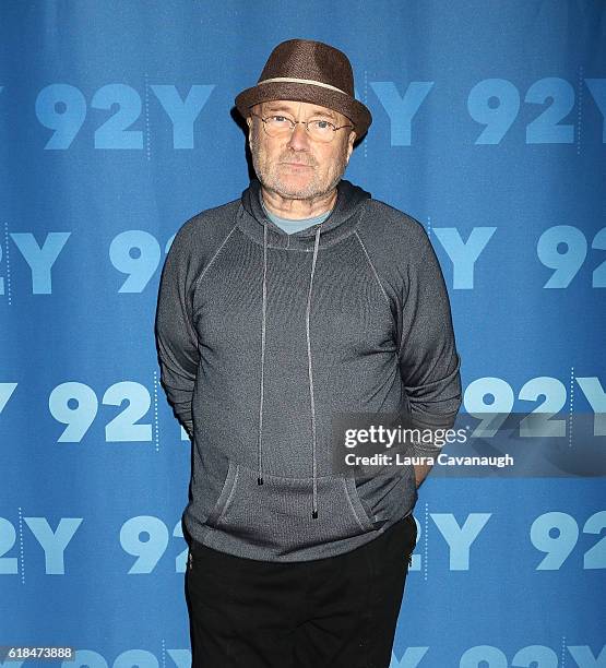 Phil Collins attends 92nd Street Y Presents Phil Collins in Conversation with Anthony Mason at 92nd Street Y on October 26, 2016 in New York City.