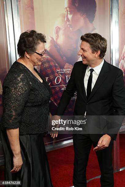 Peggy Loving Fortune and director Jeff Nichols attend the New York Premiere of "Loving" at Landmark Sunshine Theater on October 26, 2016 in New York...