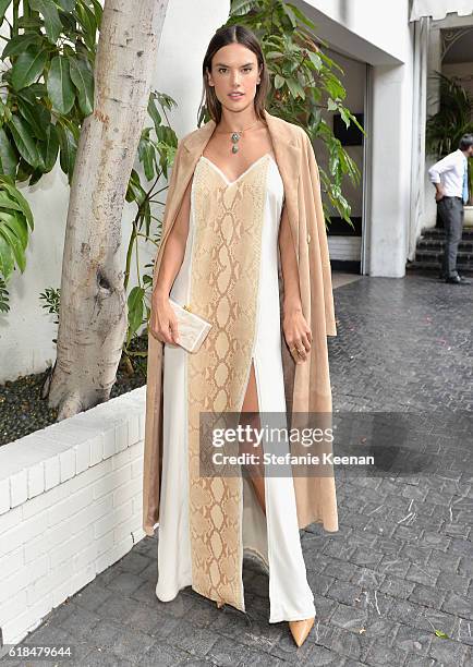 Model Alessandra Ambrosio at the CFDA/Vogue Fashion Fund Show and Tea presented by kate spade new york at Chateau Marmont on October 26, 2016 in Los...