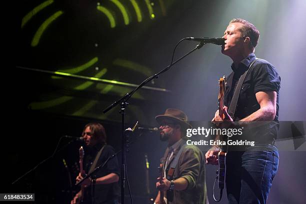 Sadler Vaden, Jimbo Hart and Jason Isbell perform at The Joy Theater on October 23, 2016 in New Orleans, Louisiana.