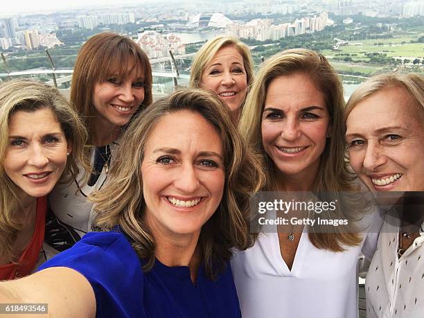 Legend Ambassadors Monica Seles of the United States, Iva Majoli of Croatia, Mary Pierce of France, Chris Evert of the United States, Arantxa Sanchez...