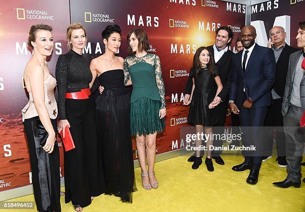 Anamaria Marinca, Cosima Shaw, Jihae and Clementine Poidatz attend the National Geographic Channel 'MARS' New York Premiere at the School of Visual...