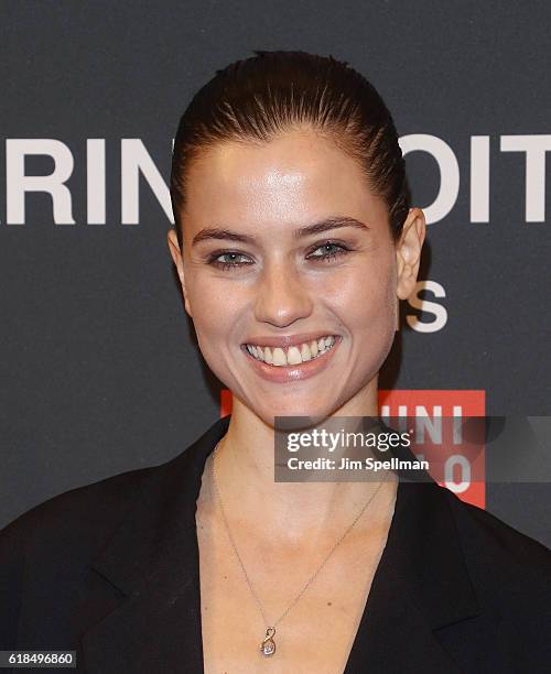 Model Isis Bataglia attends the UNIQLO Fall/Winter 2016 Carine Roitfeld Collection launch at UNIQLO on October 26, 2016 in New York City.