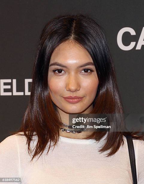 Model Jessica Lam attends the UNIQLO Fall/Winter 2016 Carine Roitfeld Collection launch at UNIQLO on October 26, 2016 in New York City.