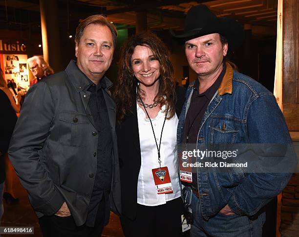 Steve Wariner, Jessi Maness and Luke Maness attend the Musicians Hall Of Fame 2016 Induction Ceremony & Show at Nashville Municipal Auditorium on...