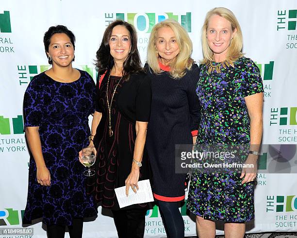 Anna Safir, Robyn Joseph, Eleanora Kennedy and Piper Kerman attend The Hort's Annual Fall Luncheon Honoring Piper Kerman at 583 Park Ave on October...