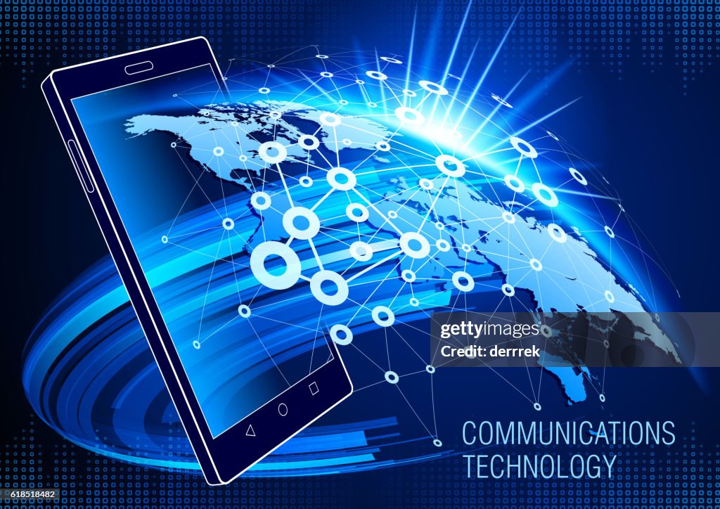 Technology In Communication Smart Phone Communications Technology High-Res Vector Graphic - Getty ...
