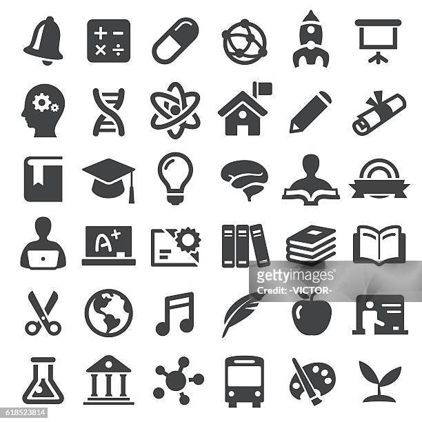 education icons - big series - mathematical symbol stock illustrations