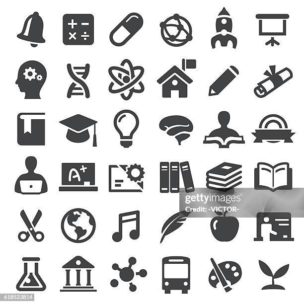 education icons - big series - computational biology stock illustrations