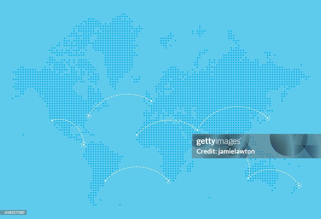 Mappath Graphics Flying World Map With Flight Paths High-Res Vector Graphic - Getty Images