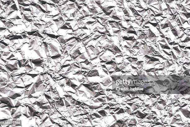 crumpled aluminum foil texture - wide background - crushed tin stock illustrations