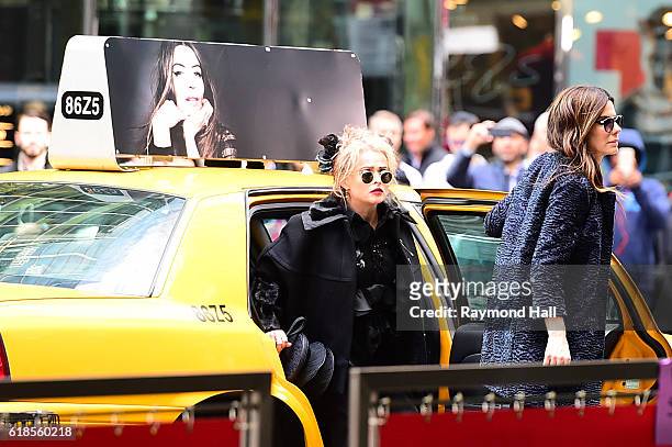 Sandra Bullock and Helena Bonham Carter are seen on the set of 'Ocean's 8'on October 26, 2016 in New York City.
