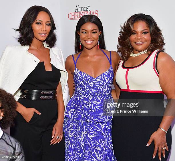 Keri Hilson, Gabrielle Union and Mo'Nique attend " Almost Christmas " Atlanta Screening at Regal Atlantic Station on October 26, 2016 in Atlanta,...