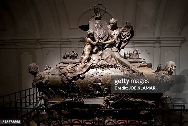 The Tomb of Elisabeth Christine of Brunswick-Wolfenbüttel, Crown one of 149 members of the Habsburg dynasty at the Imperial Crypt in Vienna, Austria...